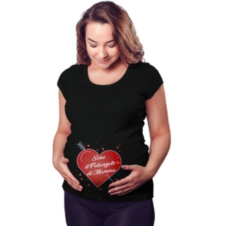 Maglia premaman sono il fidanzato di mamma con cuori