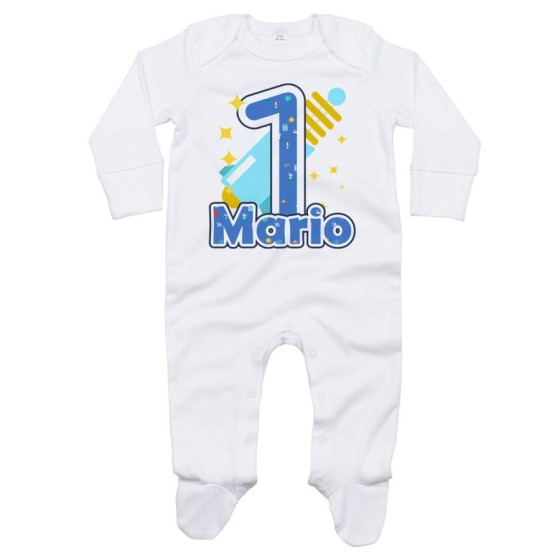 Tutina neonato personalizzata con nome festa a tema spaziale Compleanno