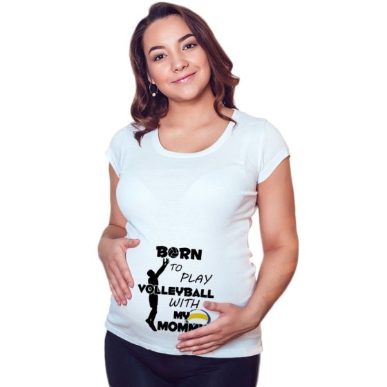 Maglia premaman born to play volleyball with my mommy Per la mamma