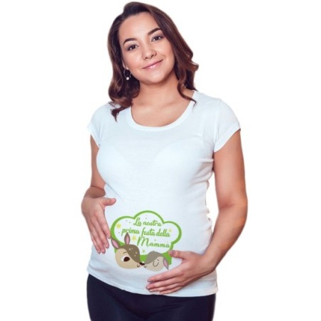Maglia premaman la nostra prima festa della mamma cerbiatti