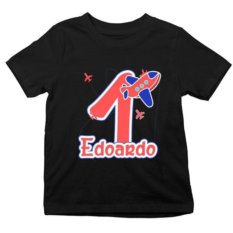 T-shirt bambino personalizzata con nome festa a tema aereoplanini Compleanno