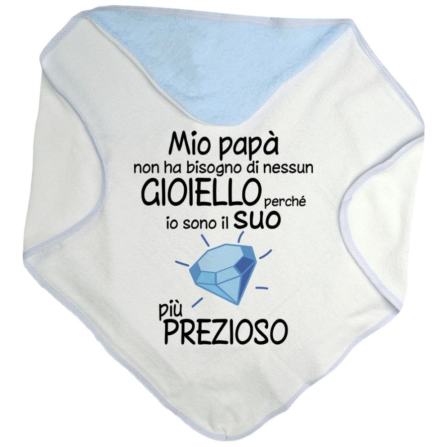 Accappatoio mio papà non ha bisogno di nessun gioiello perchè sono il suo diamante più prezioso Per il papà