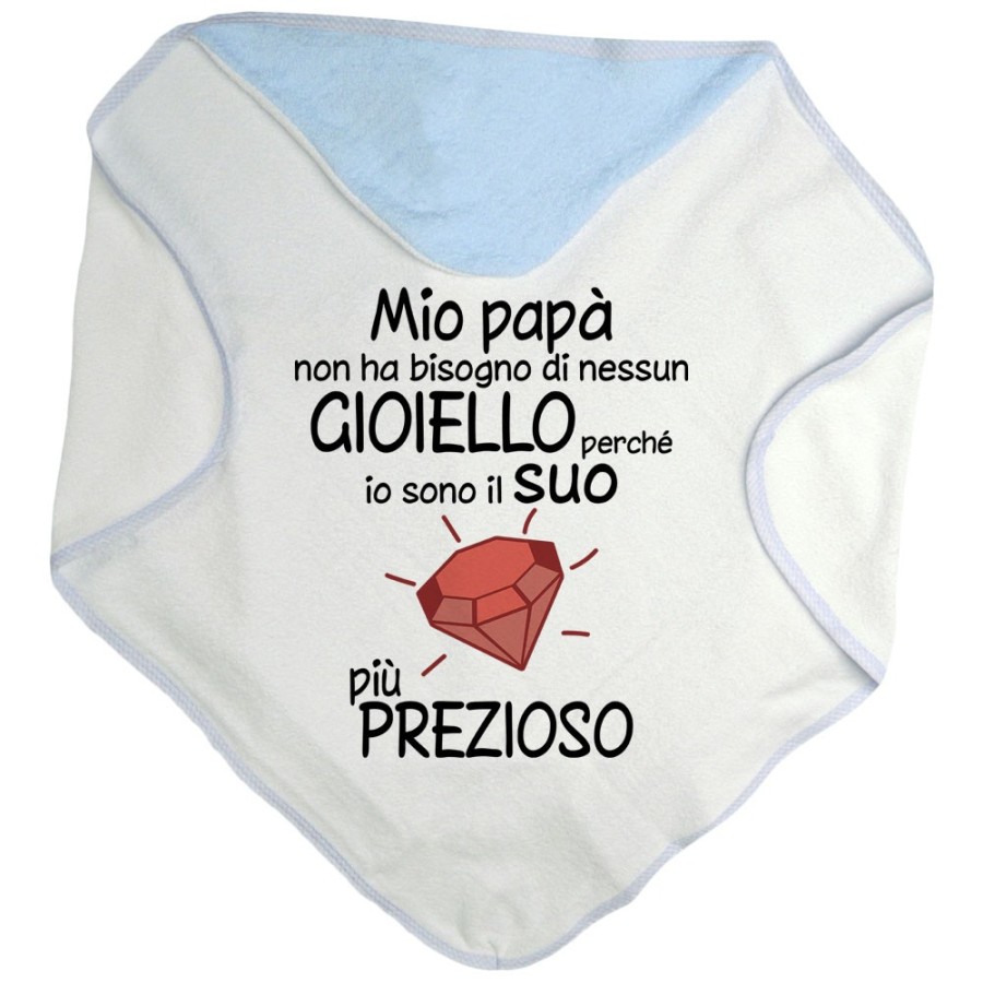 Accappatoio mio papà non ha bisogno di nessun gioiello perchè sono il suo diamante più prezioso Per il papà