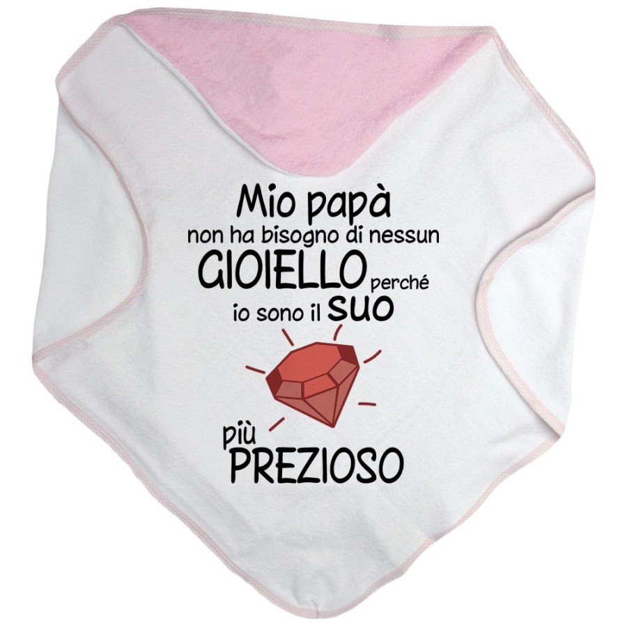 Accappatoio mio papà non ha bisogno di nessun gioiello perchè sono il suo diamante più prezioso Per il papà
