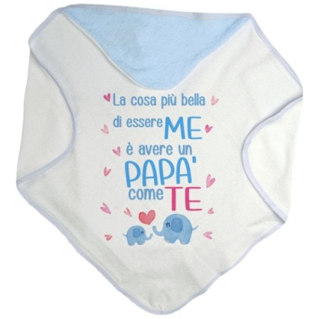 Accappatoio neonato la cosa più bella di essere me è avere un papà come te con elefantini Per il papà