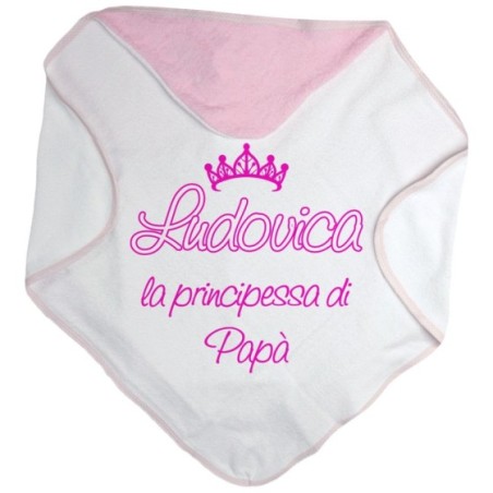 Accappatoio neonato personalizzato con nome il principe...