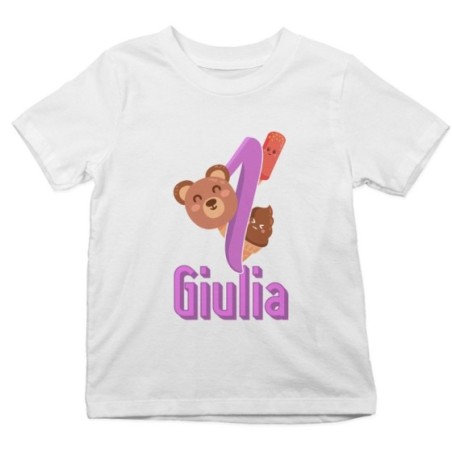 T-shirt bambino personalizzata con nome festa a tema gelato