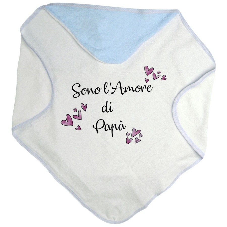 Accappatoio neonato sono l'amore di papà cuori watercolor Per il papà