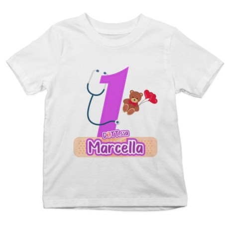 T-shirt bambino personalizzata con nome festa a tema...