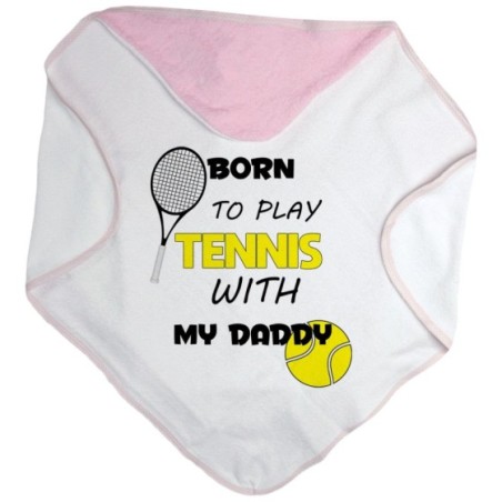 Accappatoio neonato born to play tennis with my daddy Per il papà
