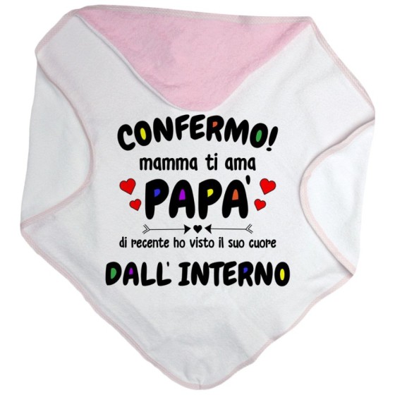Accappatoio neonato confermo mamma ti ama papà ho visto di recente il suo cuore dall'interno Per il papà