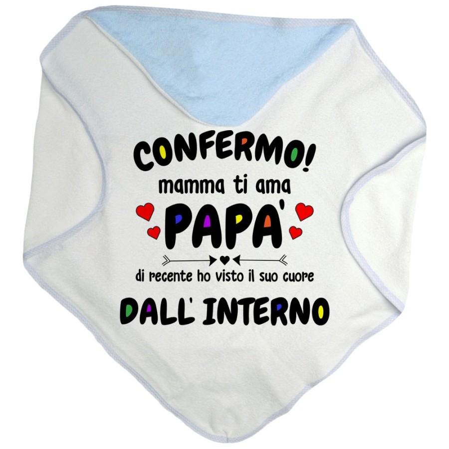 Accappatoio neonato confermo mamma ti ama papà ho visto di recente il suo cuore dall'interno Per il papà