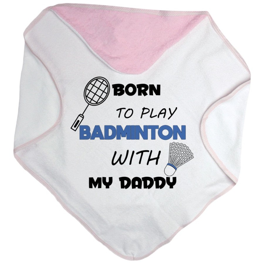 Accappatoio neonato born to play badminton with my daddy Per il papà