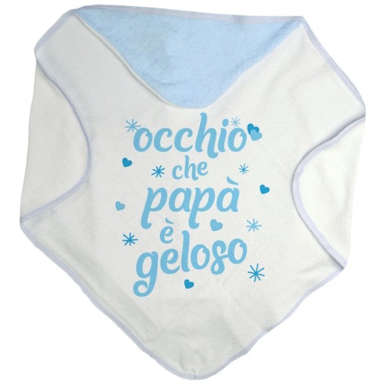 Accappatoio neonato occhio che papà è geloso con cuori e stelle Per il papà
