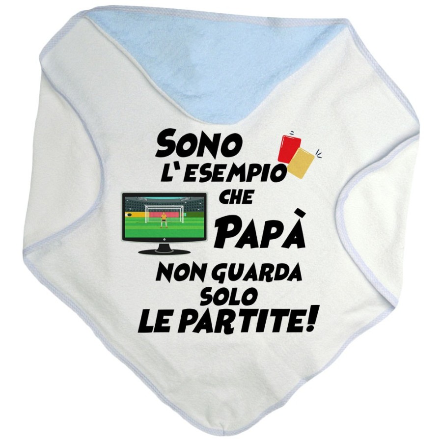 Accappatoio neonato sono l'esempio che papà non guarda solo le partite Per il papà