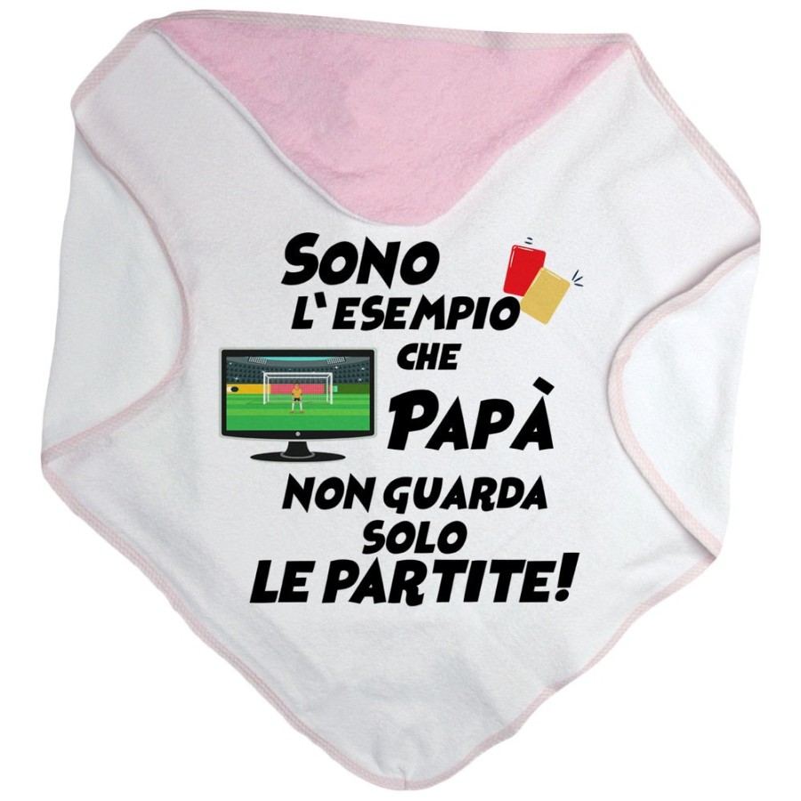 Accappatoio neonato sono l'esempio che papà non guarda solo le partite Per il papà