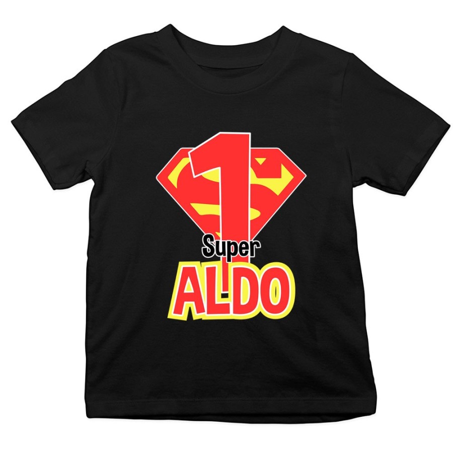 T-shirt bambino personalizzata con nome festa a tema superman Compleanno