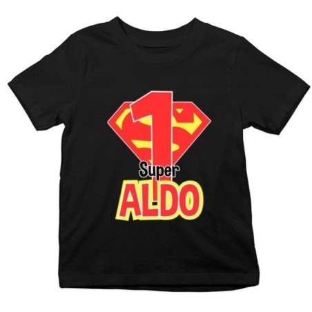 T-shirt bambino personalizzata con nome festa a tema superman Compleanno