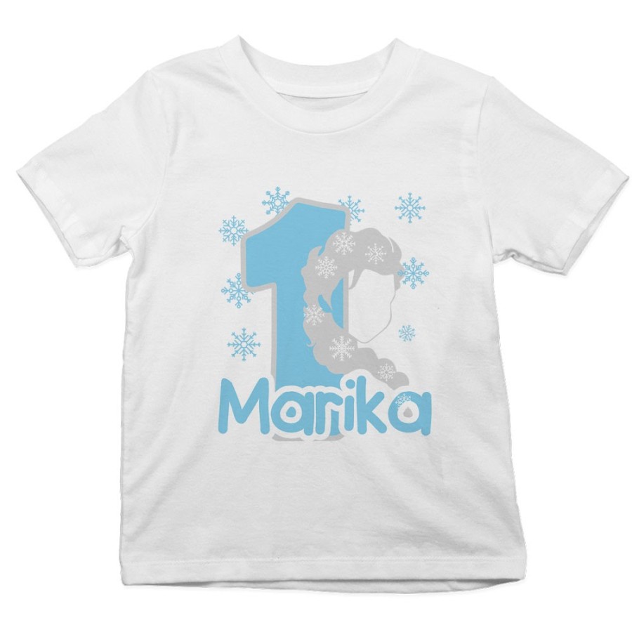 T-shirt bambino personalizzata con nome festa a tema frozen elsa Compleanno