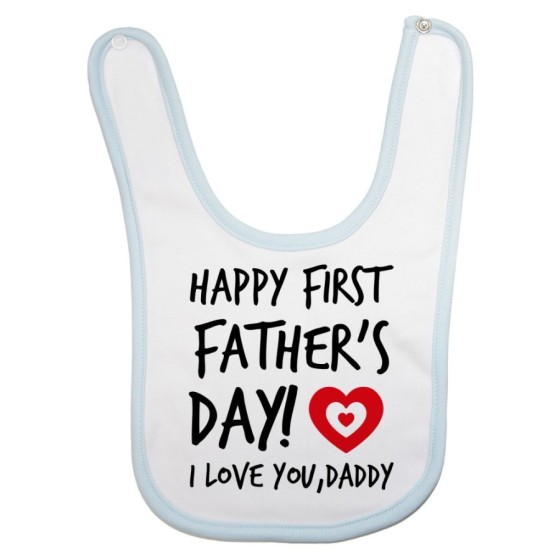 Bavaglino neonato happy first father's day i love you daddy Per il papà