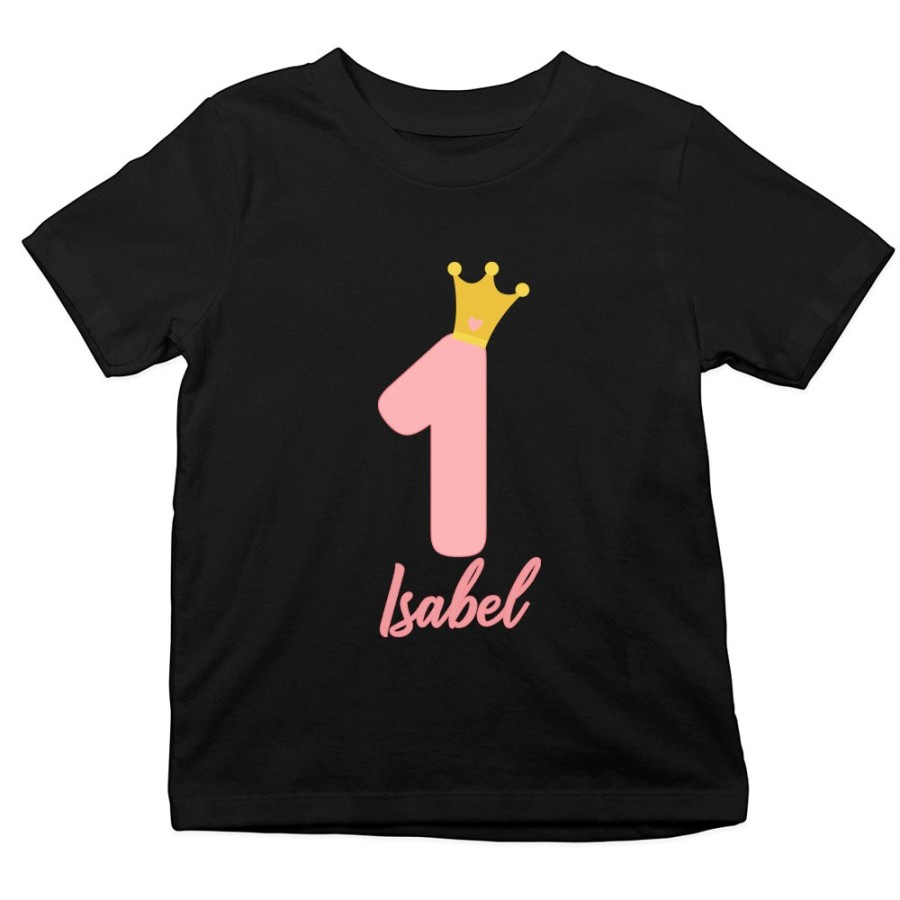 T-shirt bambino personalizzata con nome festa a tema pricipessa Compleanno