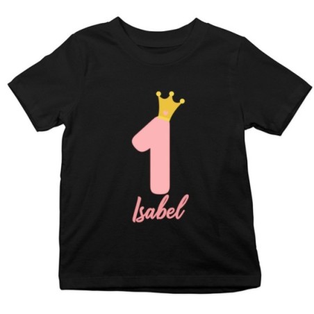 T-shirt bambino personalizzata con nome festa a tema pricipessa Compleanno