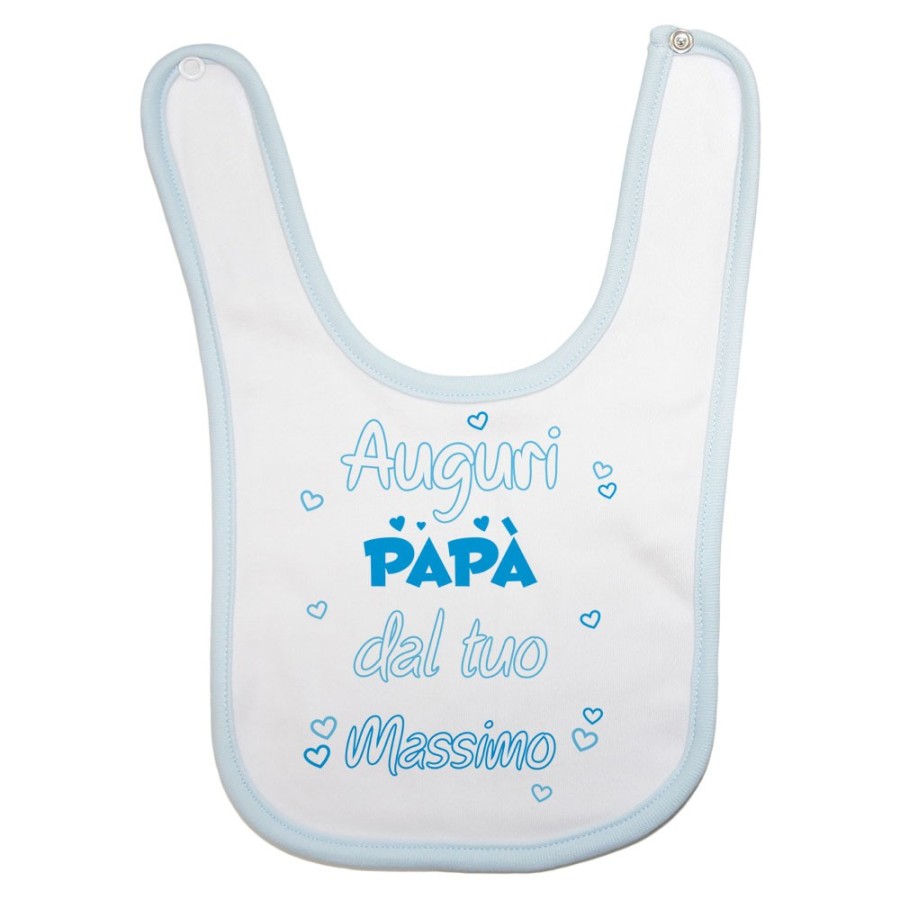 Bavaglino neonato personalizzato con nome auguri papà dalla tua Per il papà