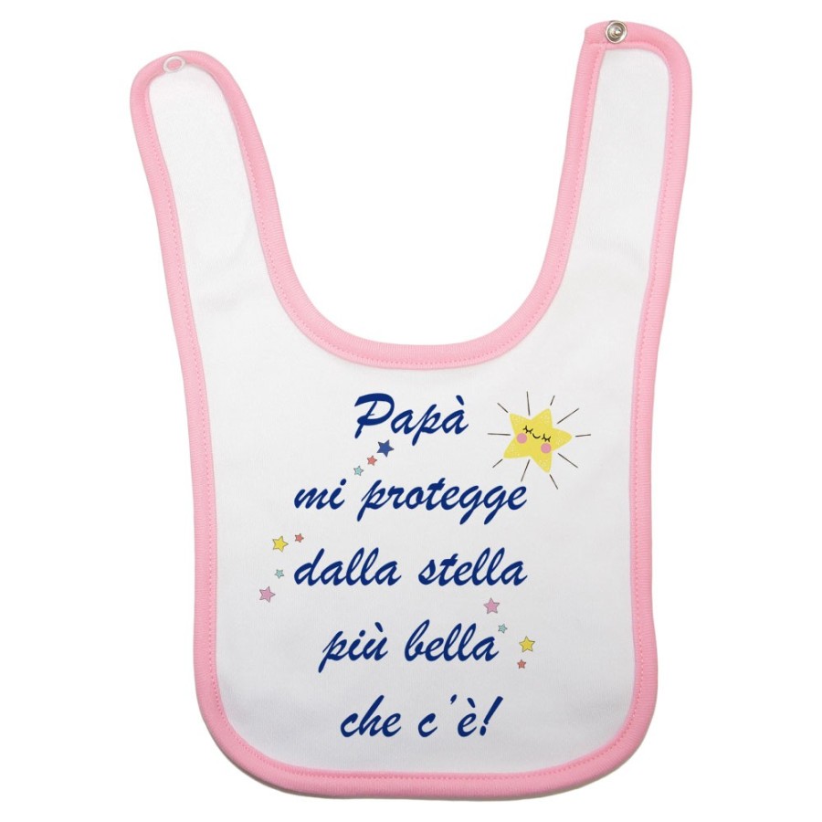 Bavaglino neonato papà mi protegge dalla stella più bella che c'è Per il papà