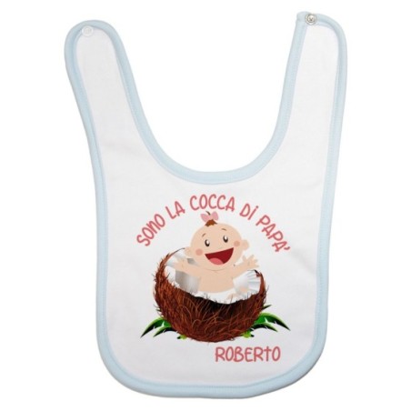 Bavaglino neonato personalizzato con nome sono il cocco di papà Per il papà