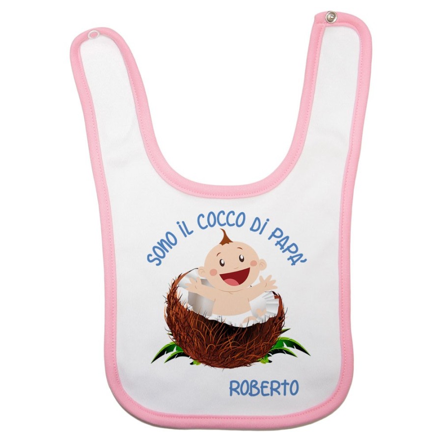 Bavaglino neonato personalizzato con nome sono il cocco di papà Per il papà