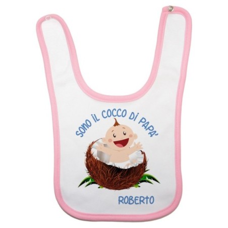 Bavaglino neonato personalizzato con nome sono il cocco di papà Per il papà