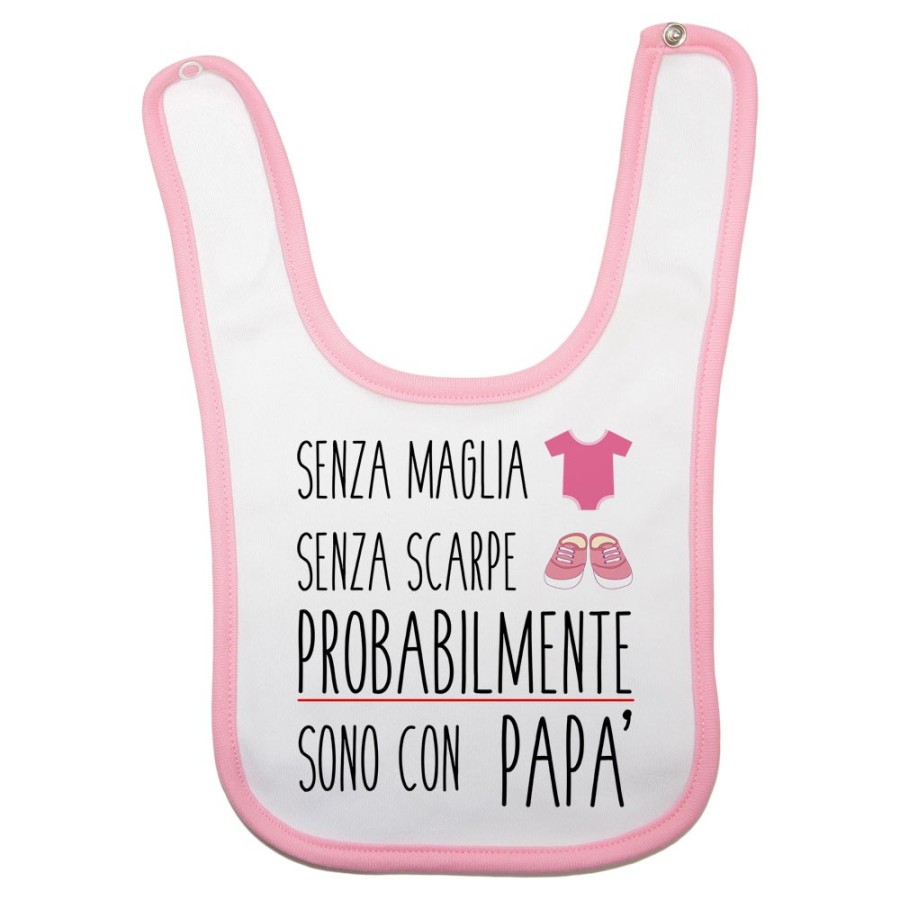 Bavaglino neonato senza maglia senza scarpe sono con papà Per il papà