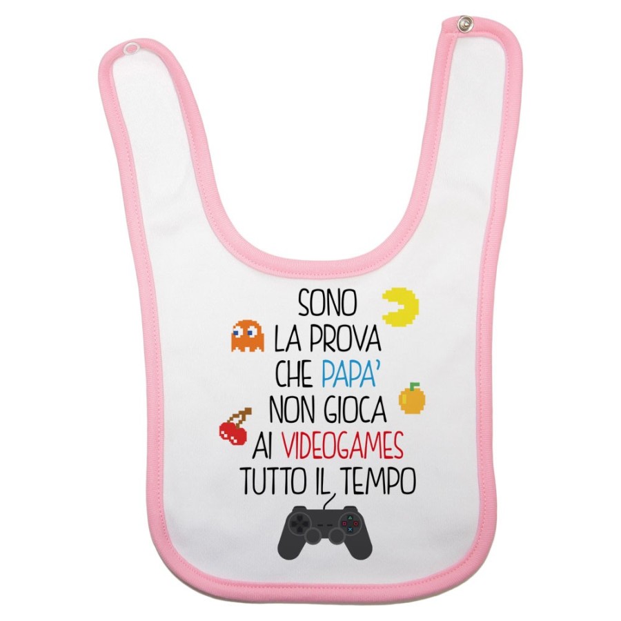 Bavaglino neonato sono la prova che papà non gioca ai videogames tutto il tempo Per il papà
