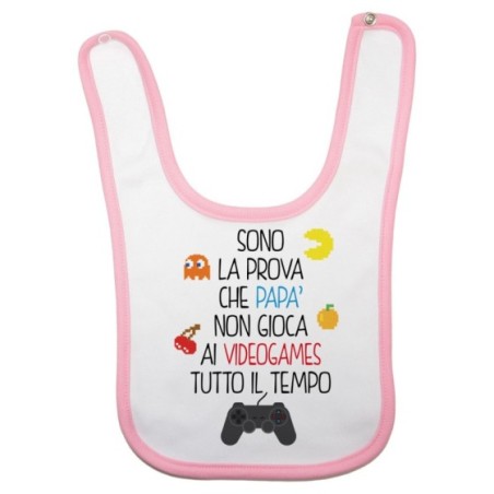 Bavaglino neonato sono la prova che papà non gioca ai videogames tutto il tempo Per il papà