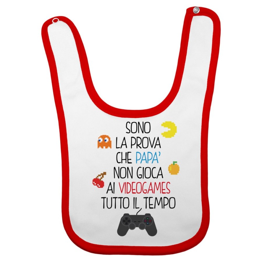 Bavaglino neonato sono la prova che papà non gioca ai videogames tutto il tempo Per il papà