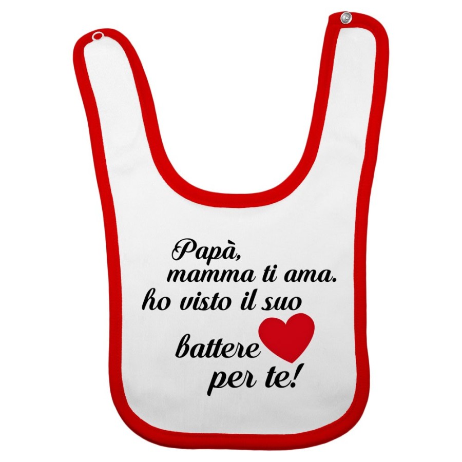 Bavaglino neonato papà mamma ti ama ho visto il suo cuore battere per te Per il papà
