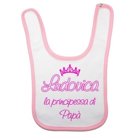 Bavaglino neonato personalizzato con nome il principe la...