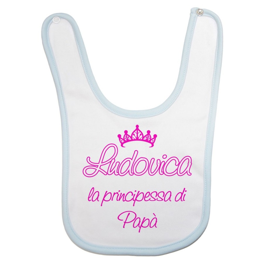 Bavaglino neonato personalizzato con nome il principe la principessa di papà e corona Per il papà