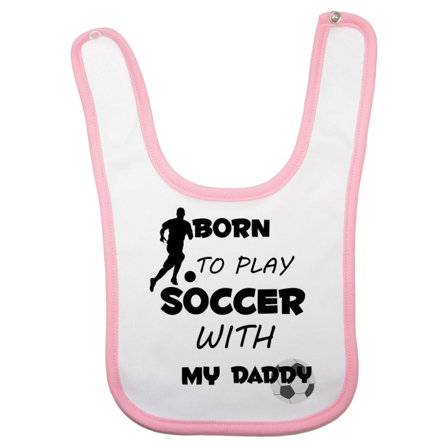 Bavaglino neonato born to play soccer with my daddy Per il papà