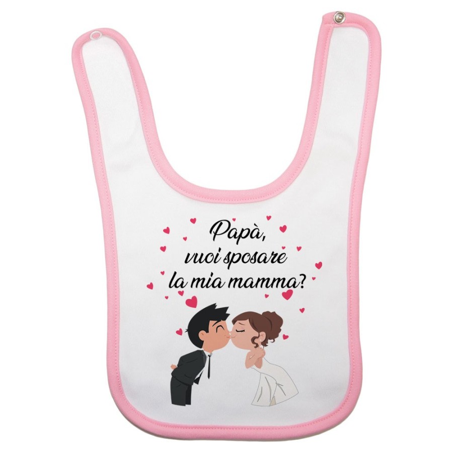 Bavaglino neonato papà vuoi sposare la mia mamma abiti da sposi Per il papà