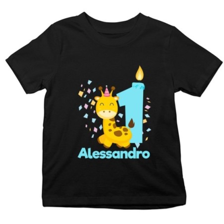 T-shirt bambino personalizzata con nome festa a tema...