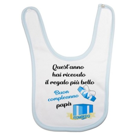 Bavaglino personalizzato con nome papà quest'anno hai...