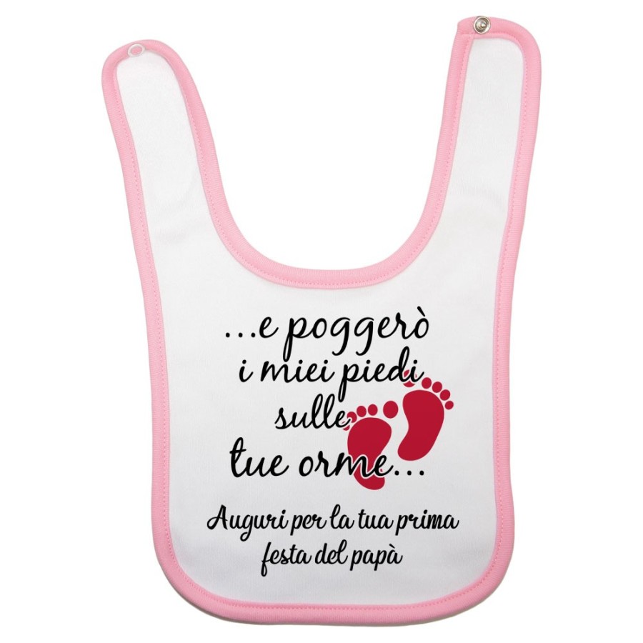 Bavaglino neonato e poggerò i miei piedi sulle tue orme auguri per la tua prima festa del papà Per il papà