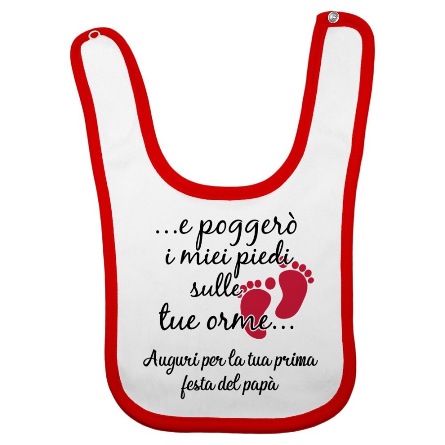 Bavaglino neonato e poggerò i miei piedi sulle tue orme auguri per la tua prima festa del papà Per il papà
