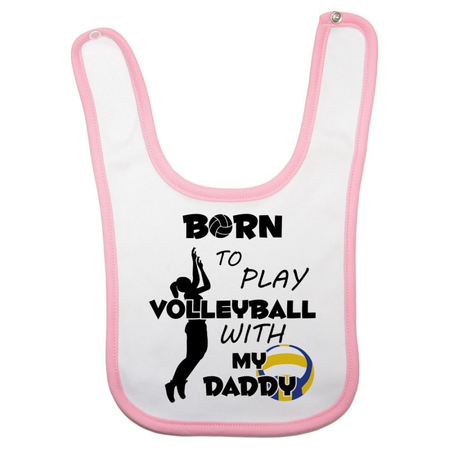 Bavaglino neonato born to play volleyball with my daddy Per il papà