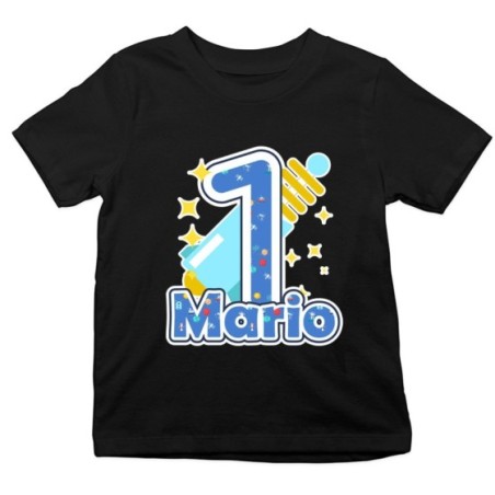 T-shirt bambino personalizzata con nome festa a tema...
