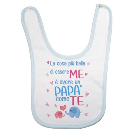 Bavaglino neonato la cosa più bella di essere me è avere un papà come te con elefantini Per il papà