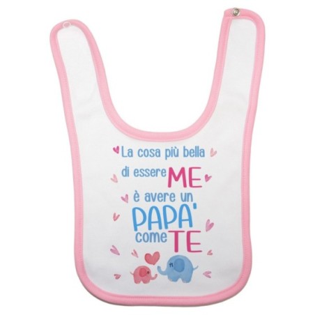 Bavaglino neonato la cosa più bella di essere me è avere un papà come te con elefantini Per il papà