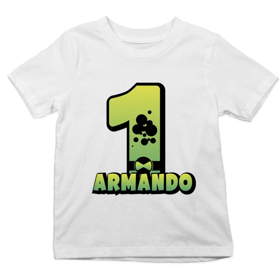 T-shirt bambino personalizzata con nome festa a tema ben 10 Compleanno