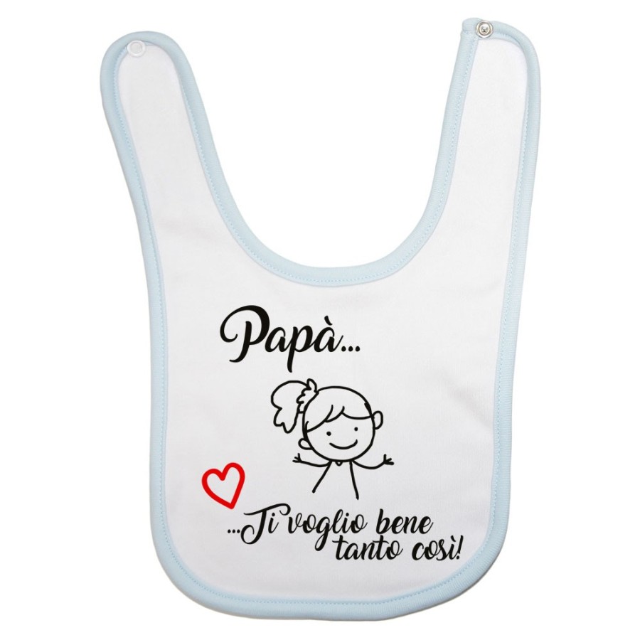 Bavaglino neonato papà ti voglio bene tanto così Per il papà